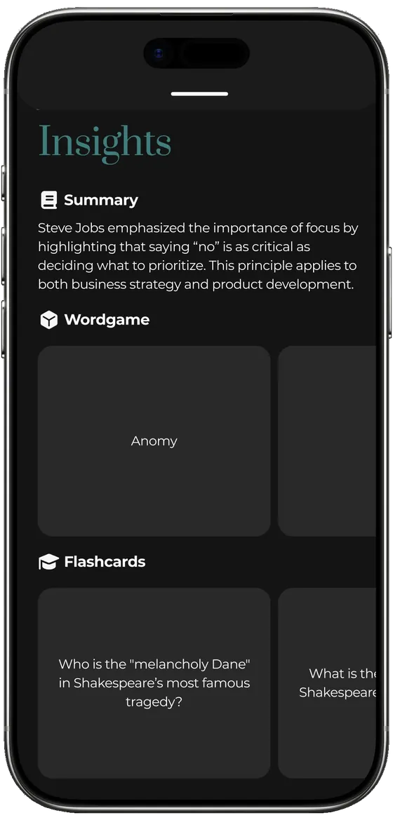 Daily Recall — AI insights screen